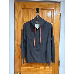 Lisa Todd Gray Hooded Cotton Cashmere Blend Pullover Sweater XS